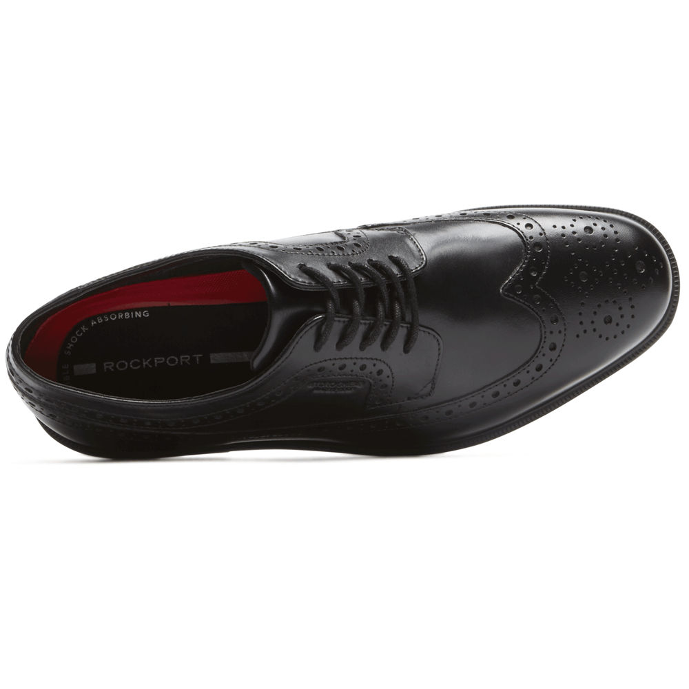 Sapatos Sociais Rockport Homem Pretas - Essential Details Ii Wingtip - 08675UHYM